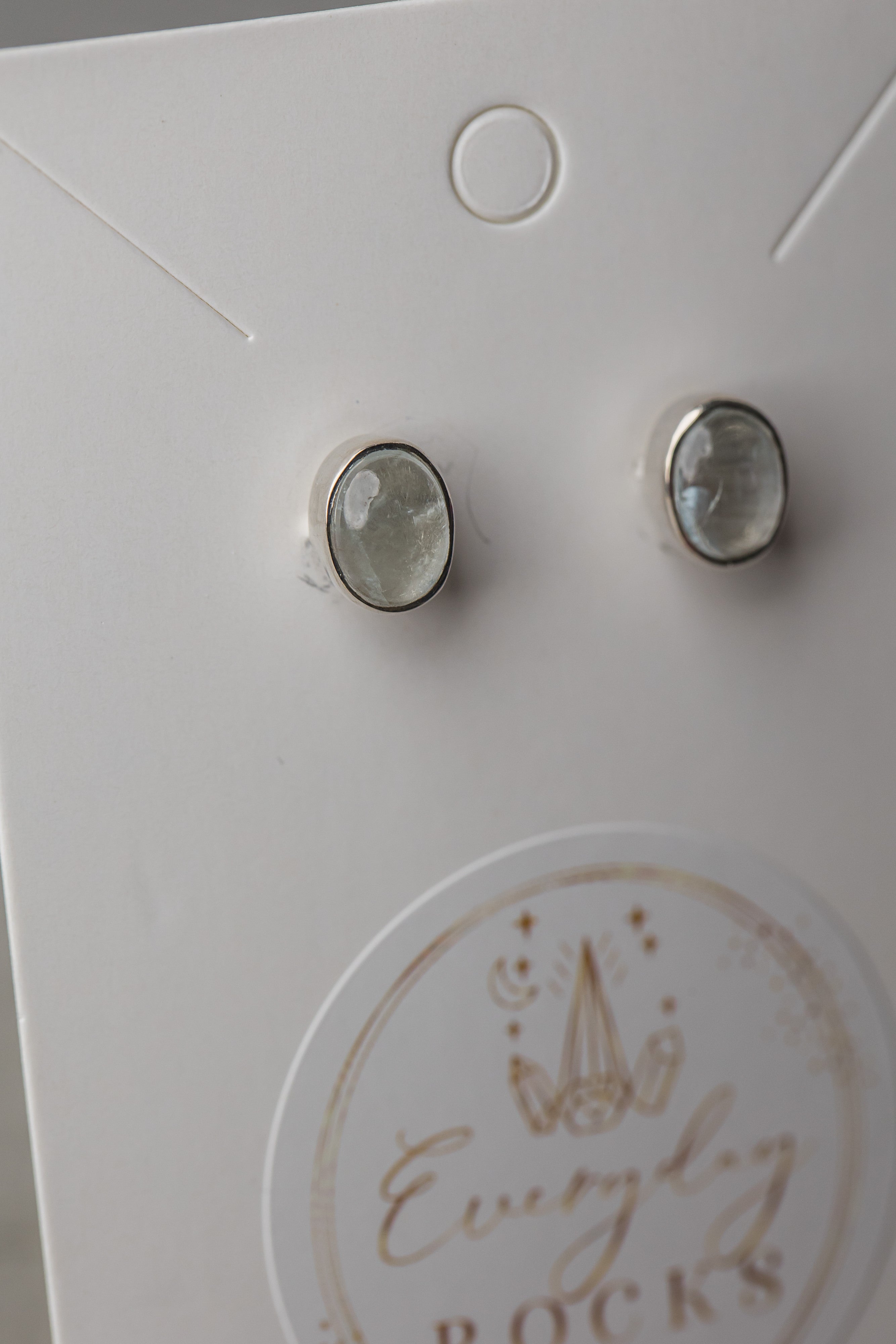 Aquamarine Sterling Silver Stud Earrings