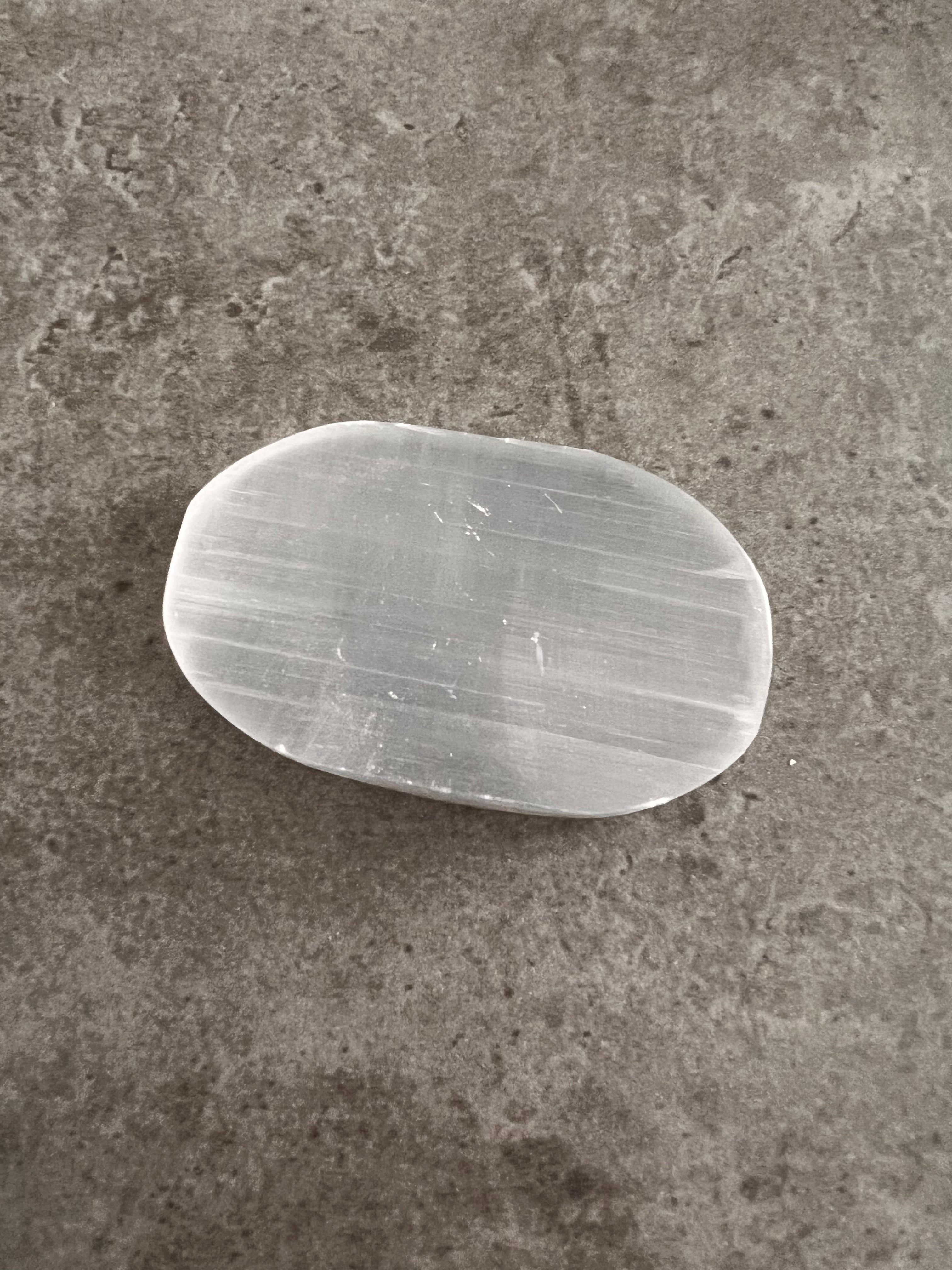 Selenite Flat Palm Stones - Gentle healing and positive energy
