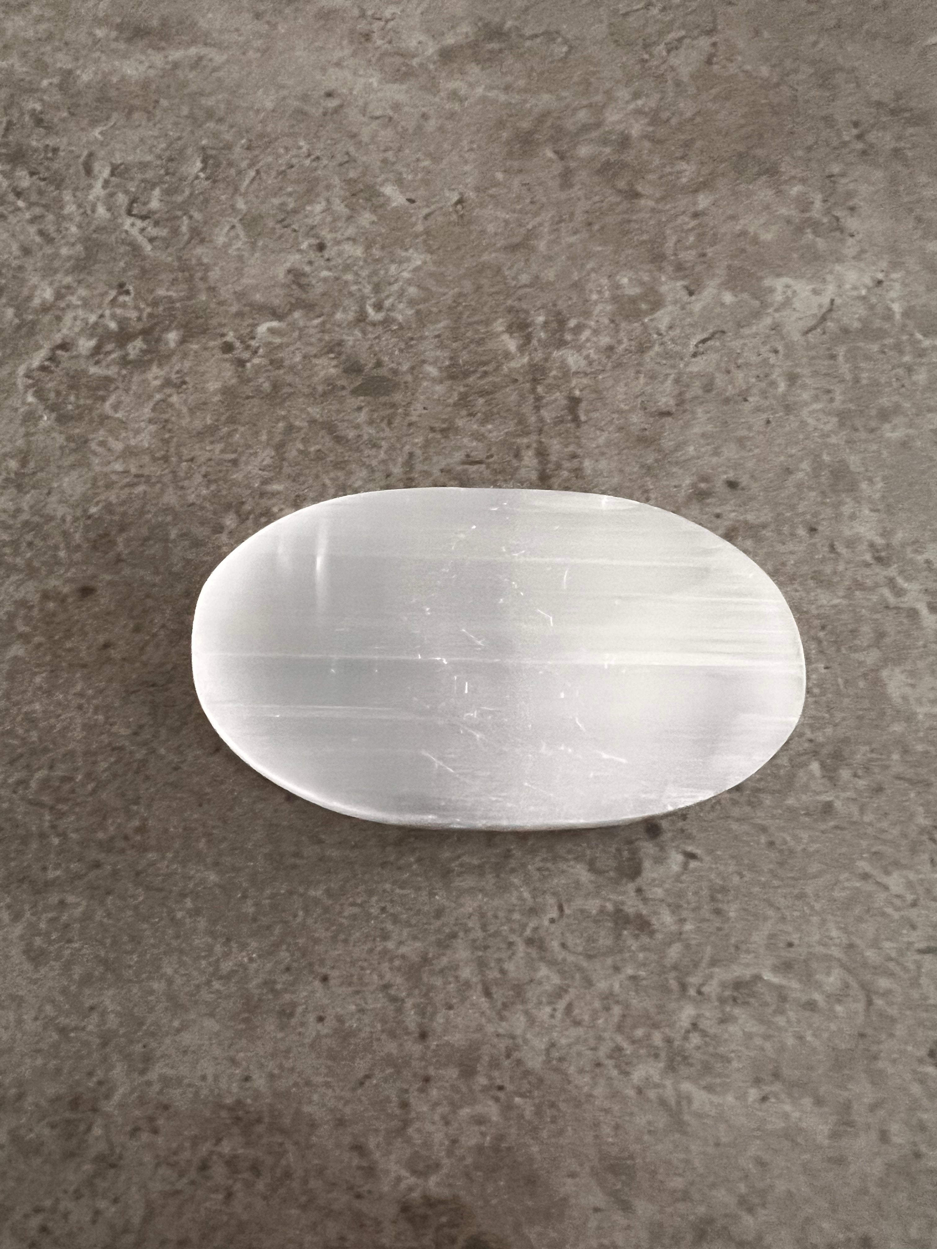 Selenite Flat Palm Stones - Gentle healing and positive energy