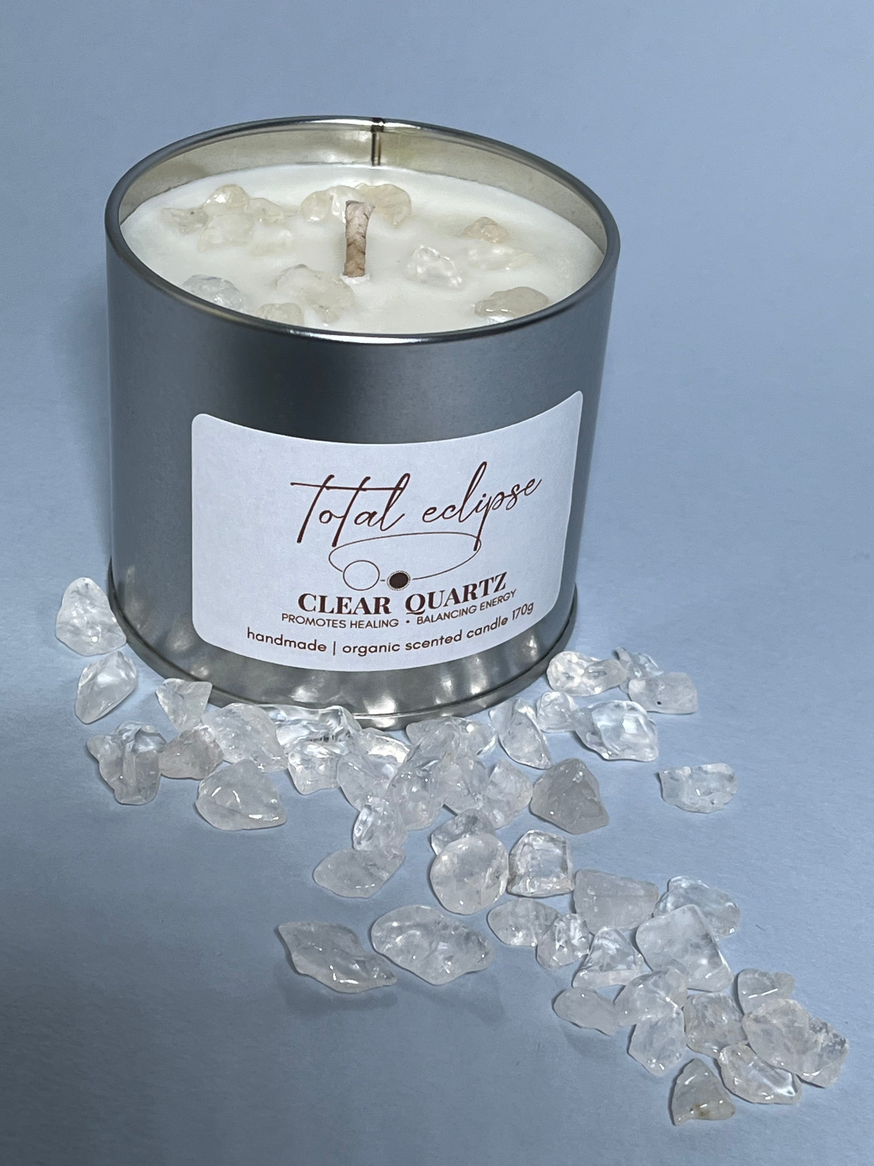 Total Eclipse Clear Quartz Infused Scented Candle
