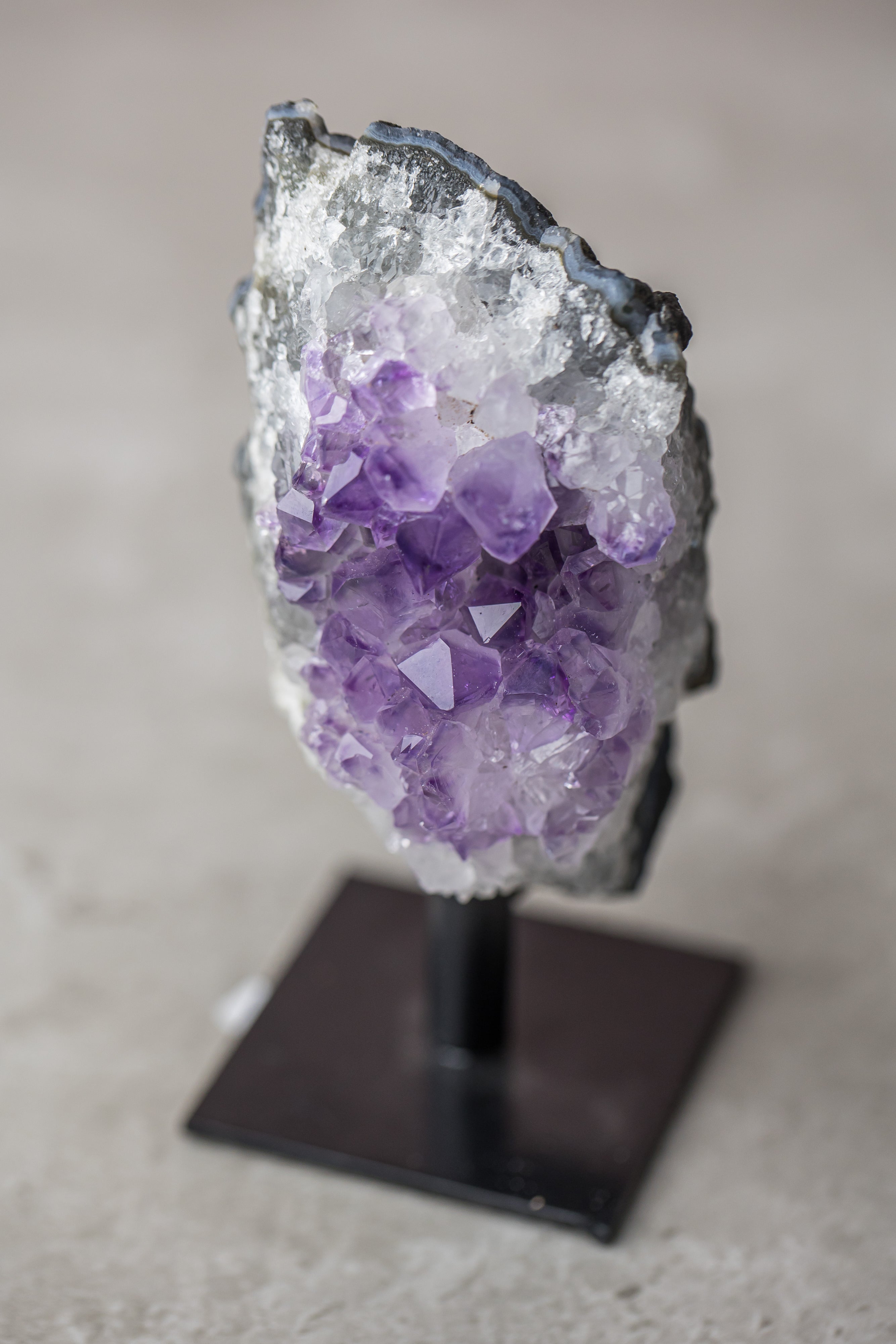 Amethyst Cluster on Stand - Small | Tranquillity & Spiritual Growth Crystal - Everyday Rocks