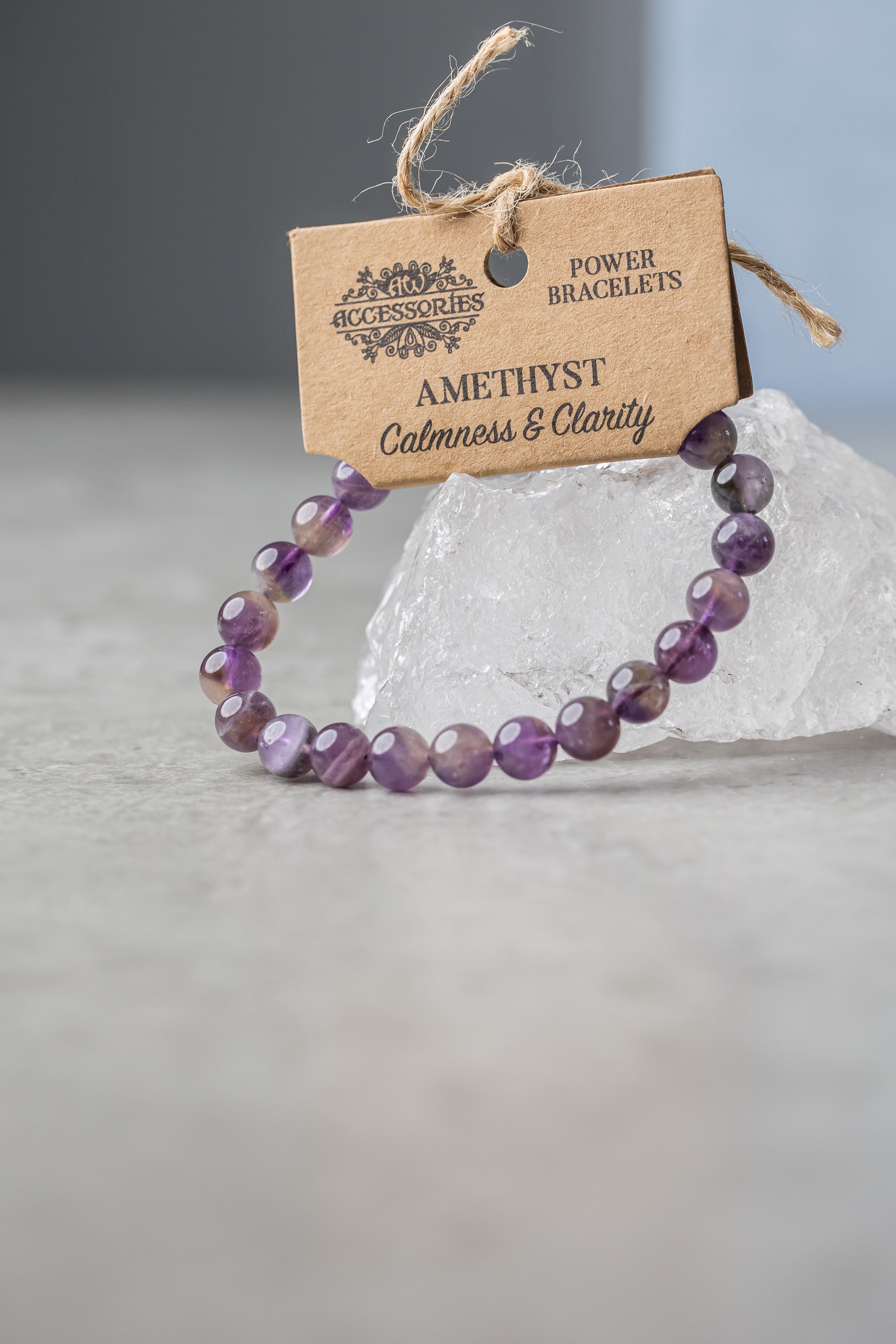 Amethyst Power Bracelet - Peace, Intuition &amp; Crown Chakra Balance
