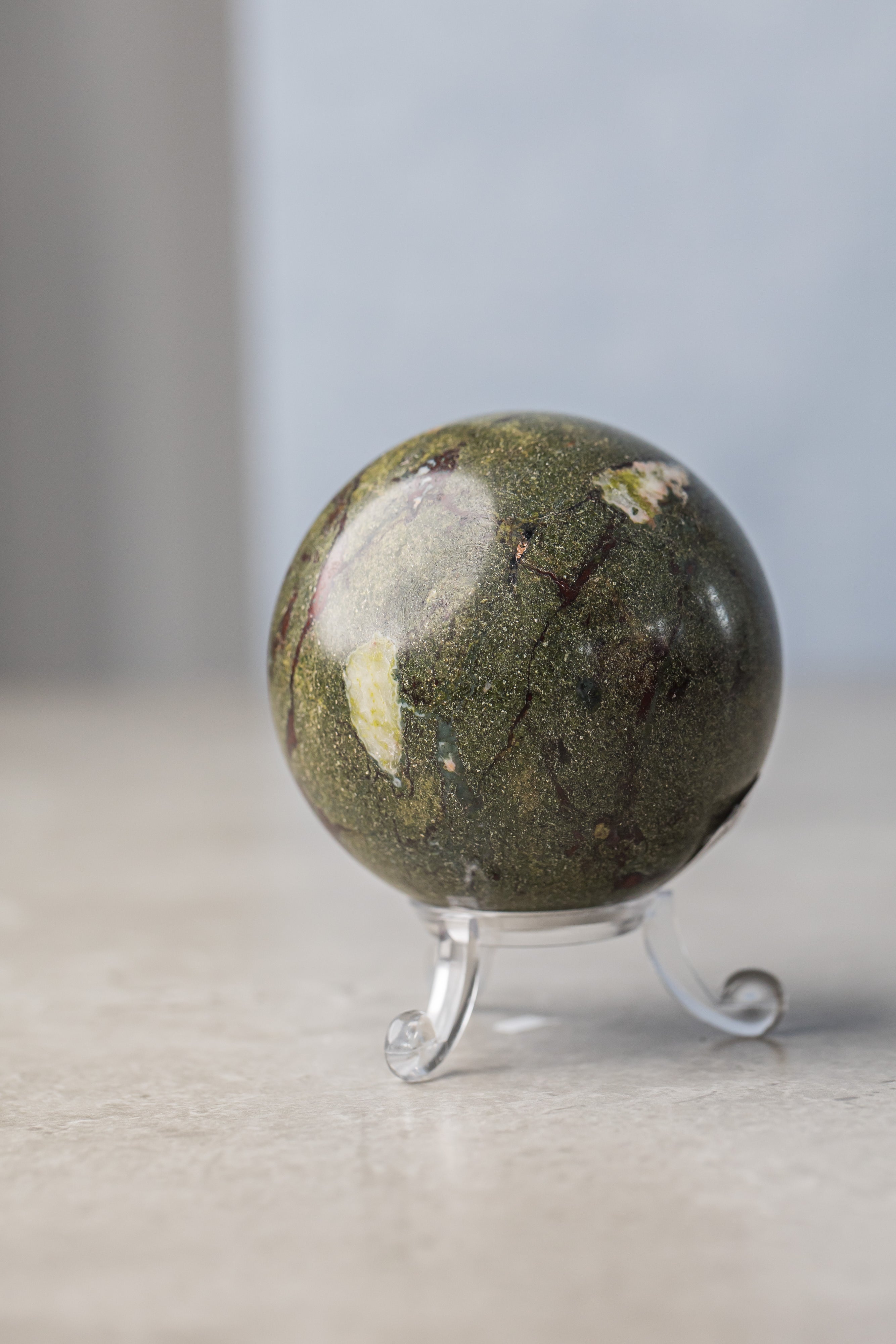 Bloodstone Sphere - Powerful Crystal for Courage, Purification & Vitality - Everyday Rocks