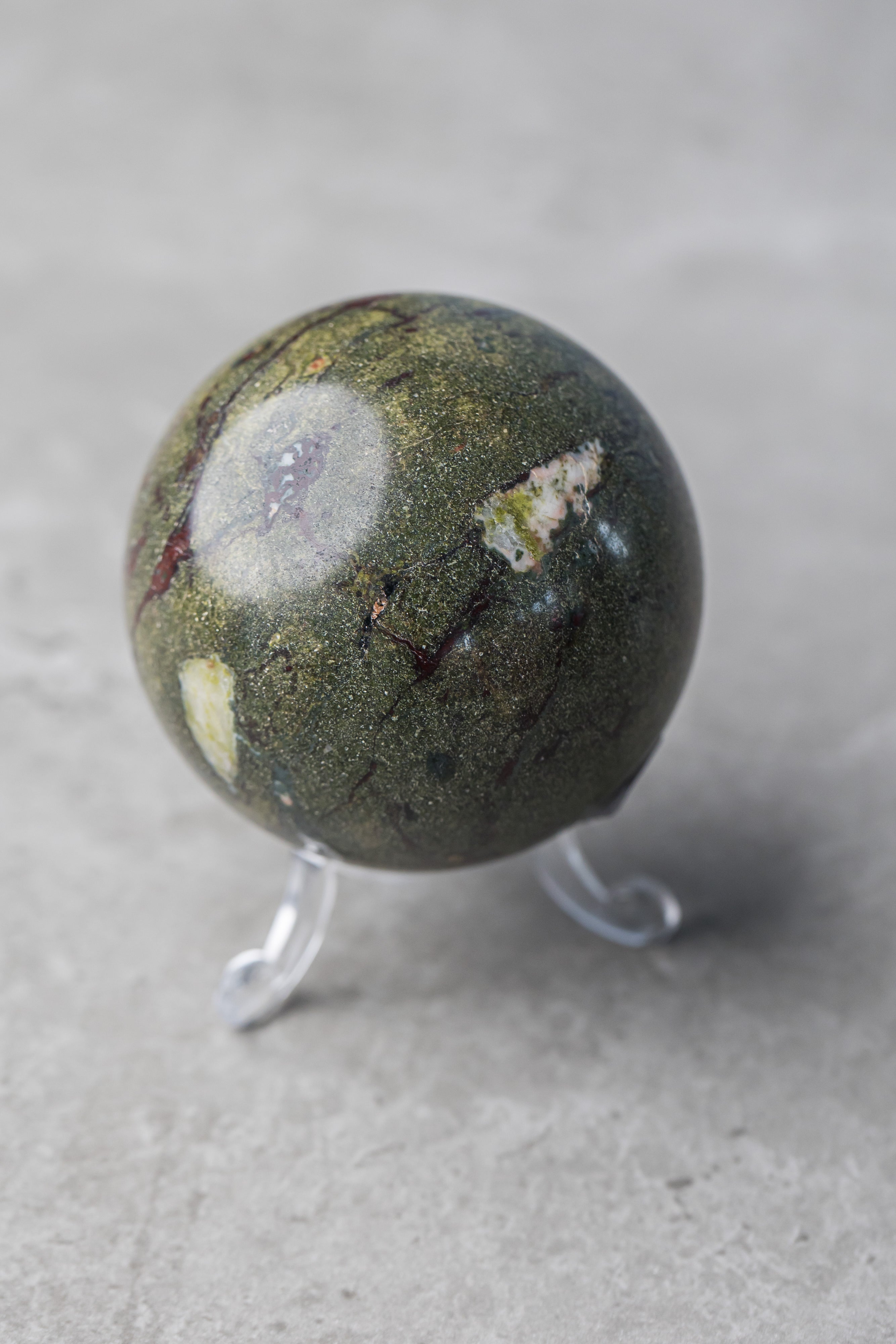 Bloodstone Sphere - Powerful Crystal for Courage, Purification &amp; Vitality - Everyday Rocks