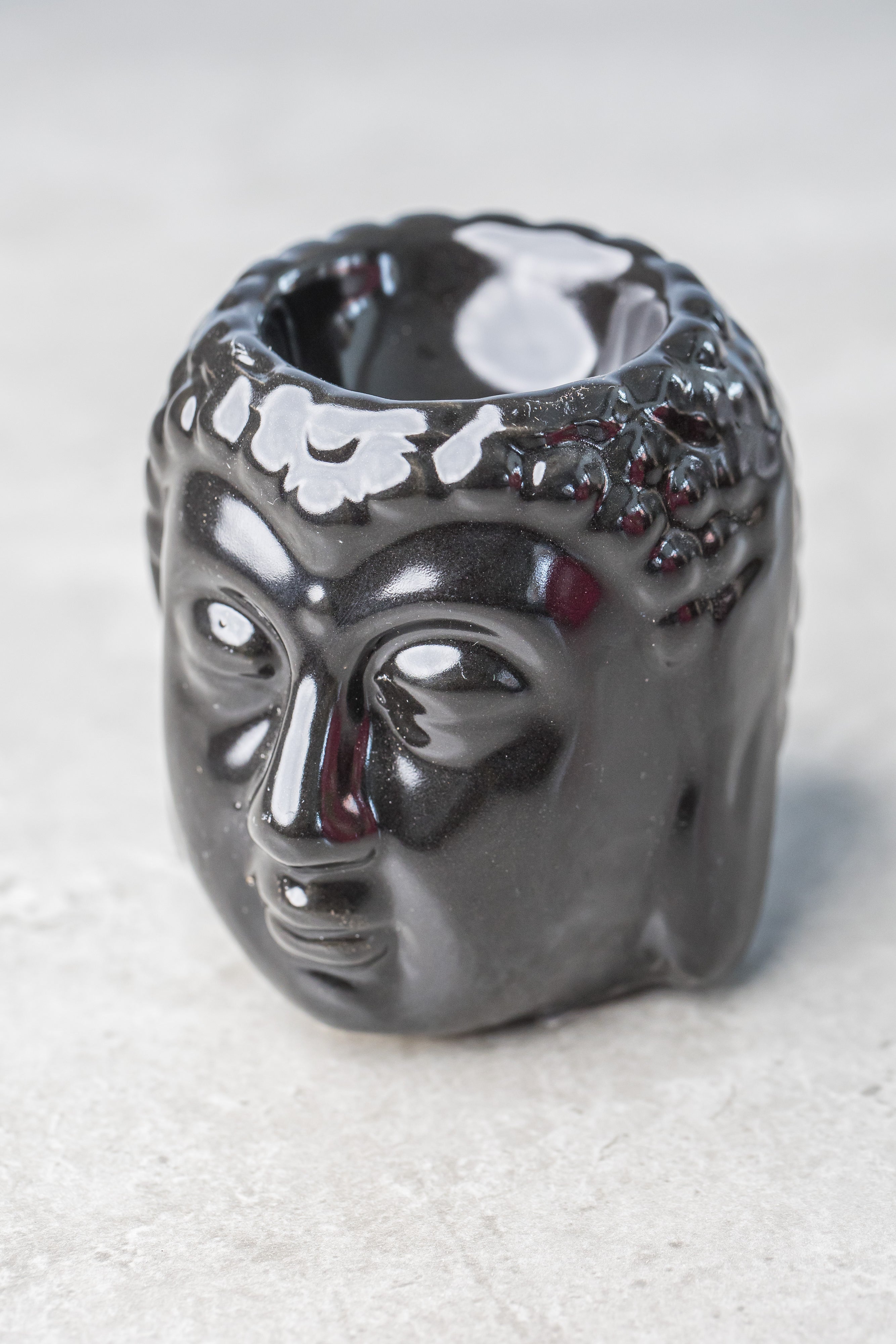 Buddha Head Ceramic Aromatherapy Oil Burner - Elegant Diffuser for Essential Oils & Relaxation - Everyday Rocks