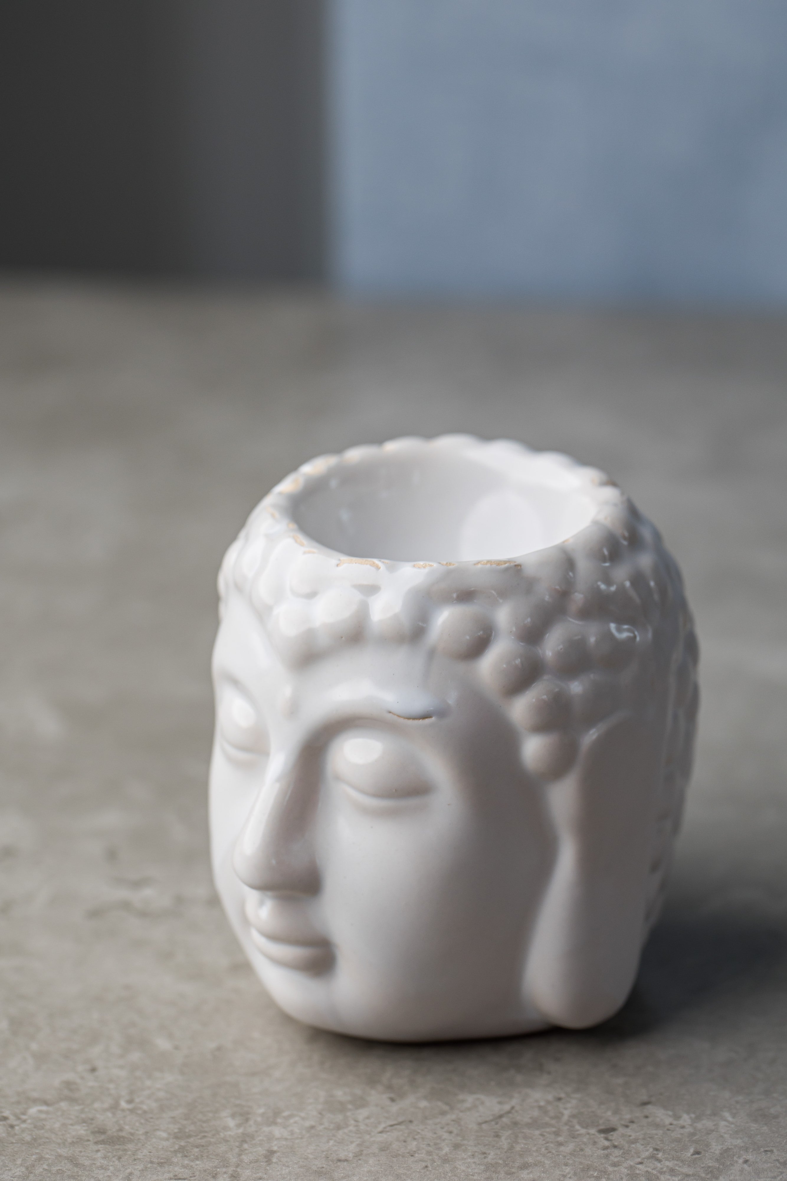 Buddha Head Ceramic Aromatherapy Oil Burner - Elegant Diffuser for Essential Oils &amp; Relaxation - Everyday Rocks
