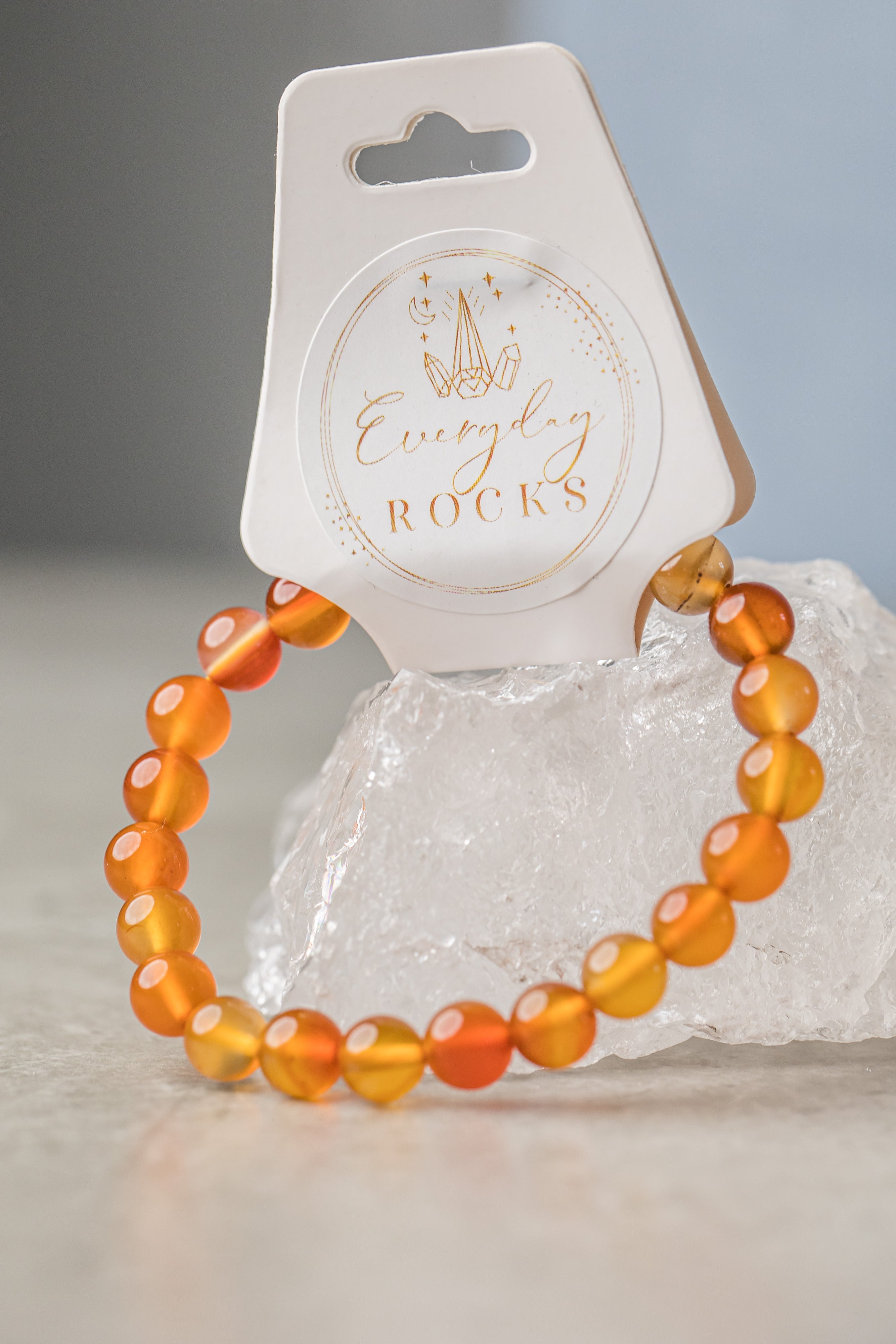 Carnelian Power Bracelet - Energising Crystal for Motivation, Creativity & Sacral Chakra Balance - Everyday Rocks