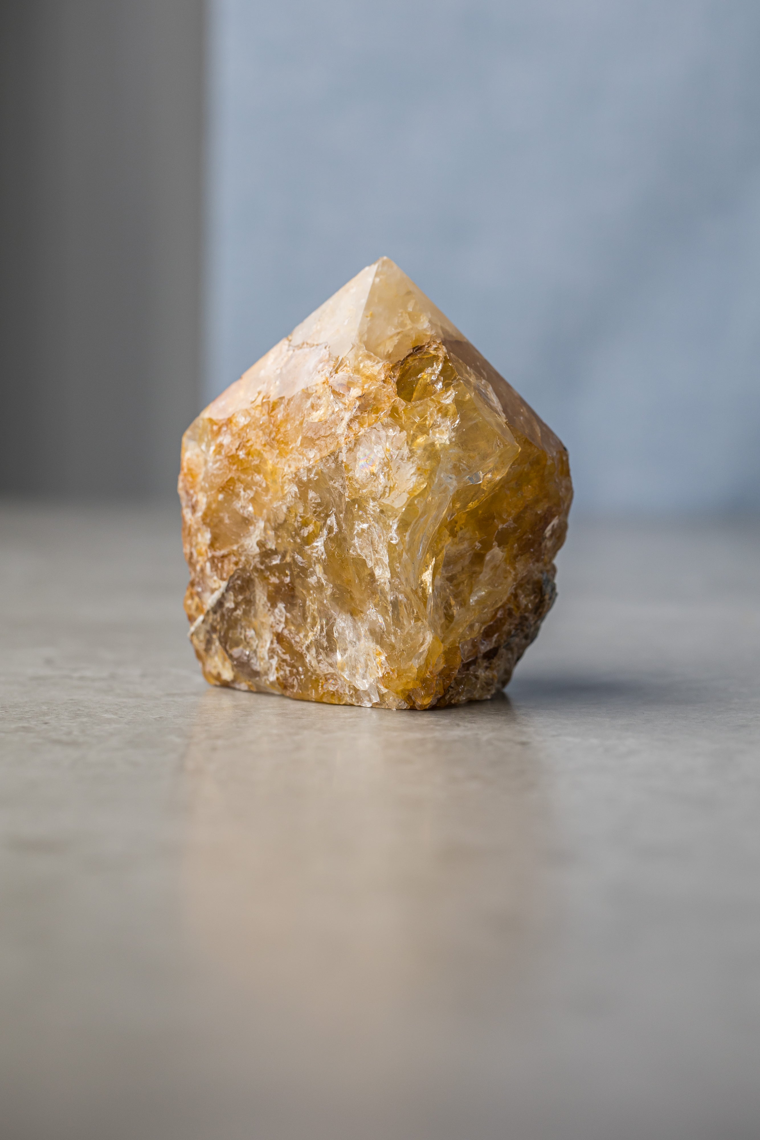 Golden Healer Cut End Point - Healing Crystal for Amplifying Energy, Spiritual Growth &amp; Crown Chakra Balance - Everyday Rocks