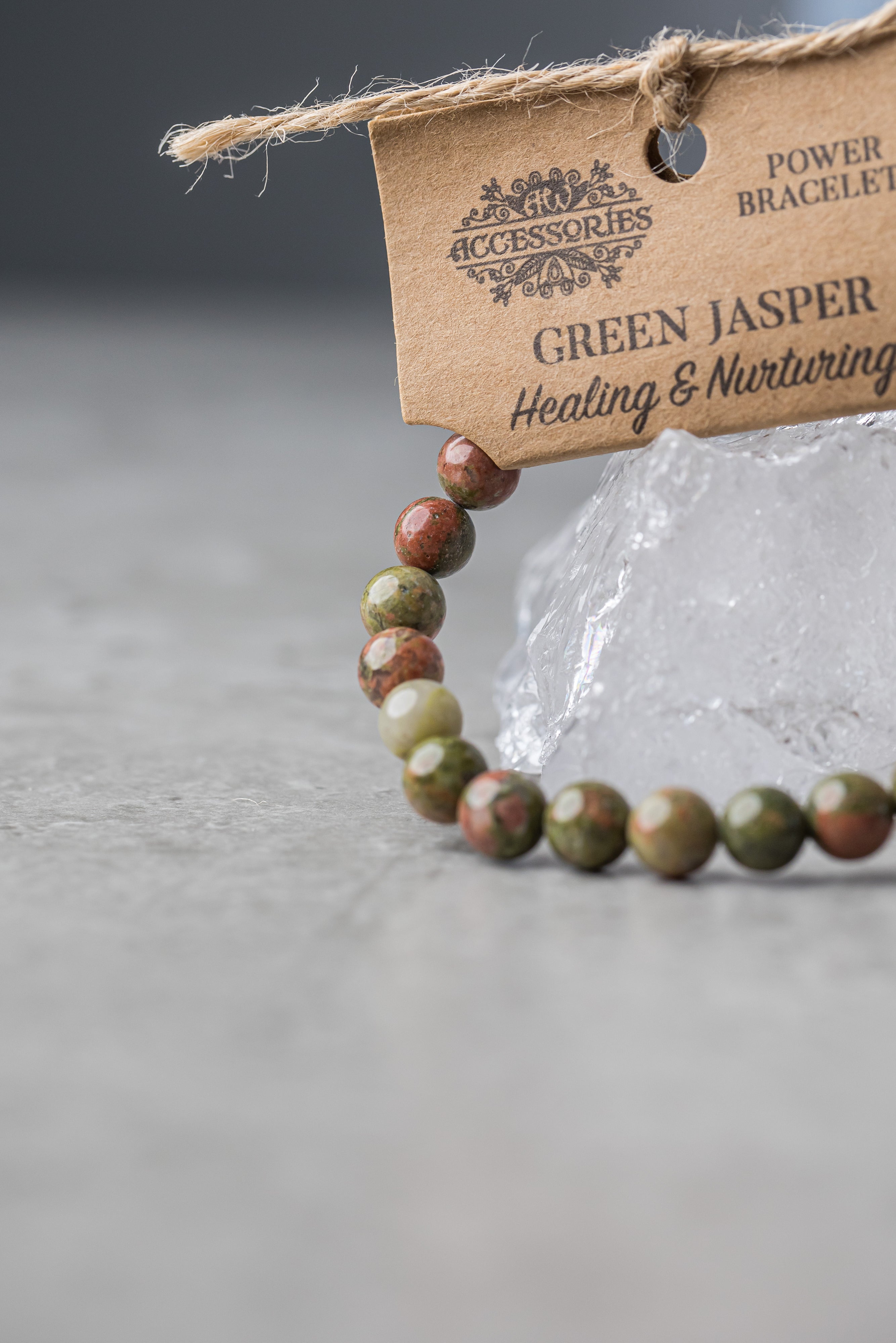Green Jasper Power Bracelet - Healing Crystal for Grounding, Protection &amp; Heart Chakra Balance - Everyday Rocks