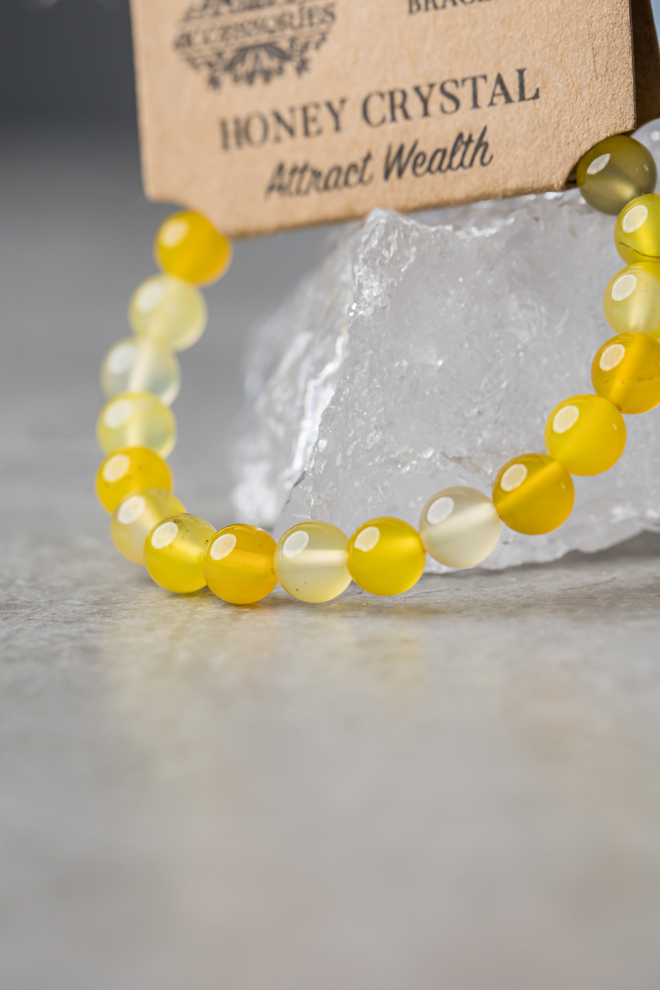 Honey Crystal Power Bracelet - Uplifting Crystal for Joy, Abundance &amp; Solar Plexus Chakra Balance - Everyday Rocks