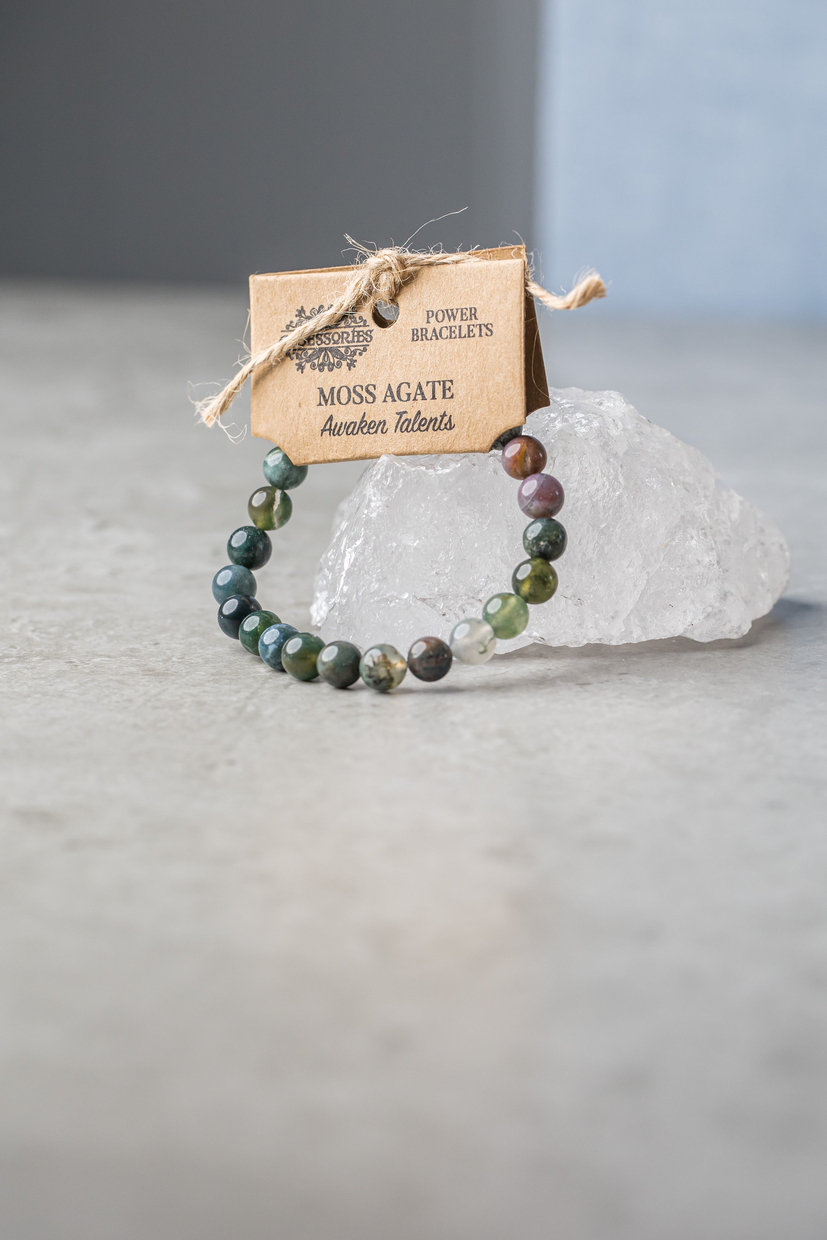 Moss Agate Power Bracelet - Nurturing Crystal for Growth, Abundance &amp; Heart Chakra Balance - Everyday Rocks