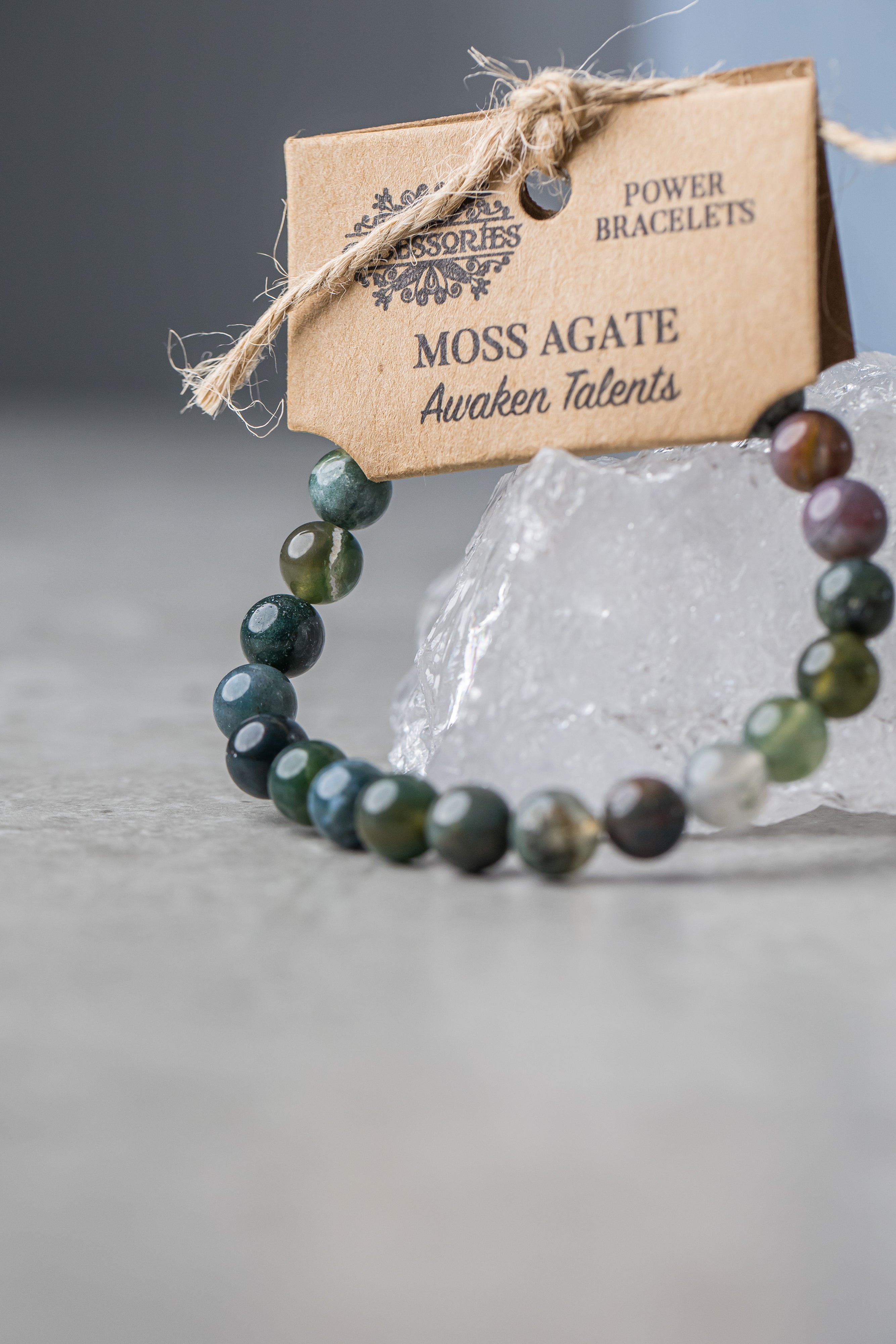 Moss Agate Power Bracelet - Nurturing Crystal for Growth, Abundance &amp; Heart Chakra Balance - Everyday Rocks