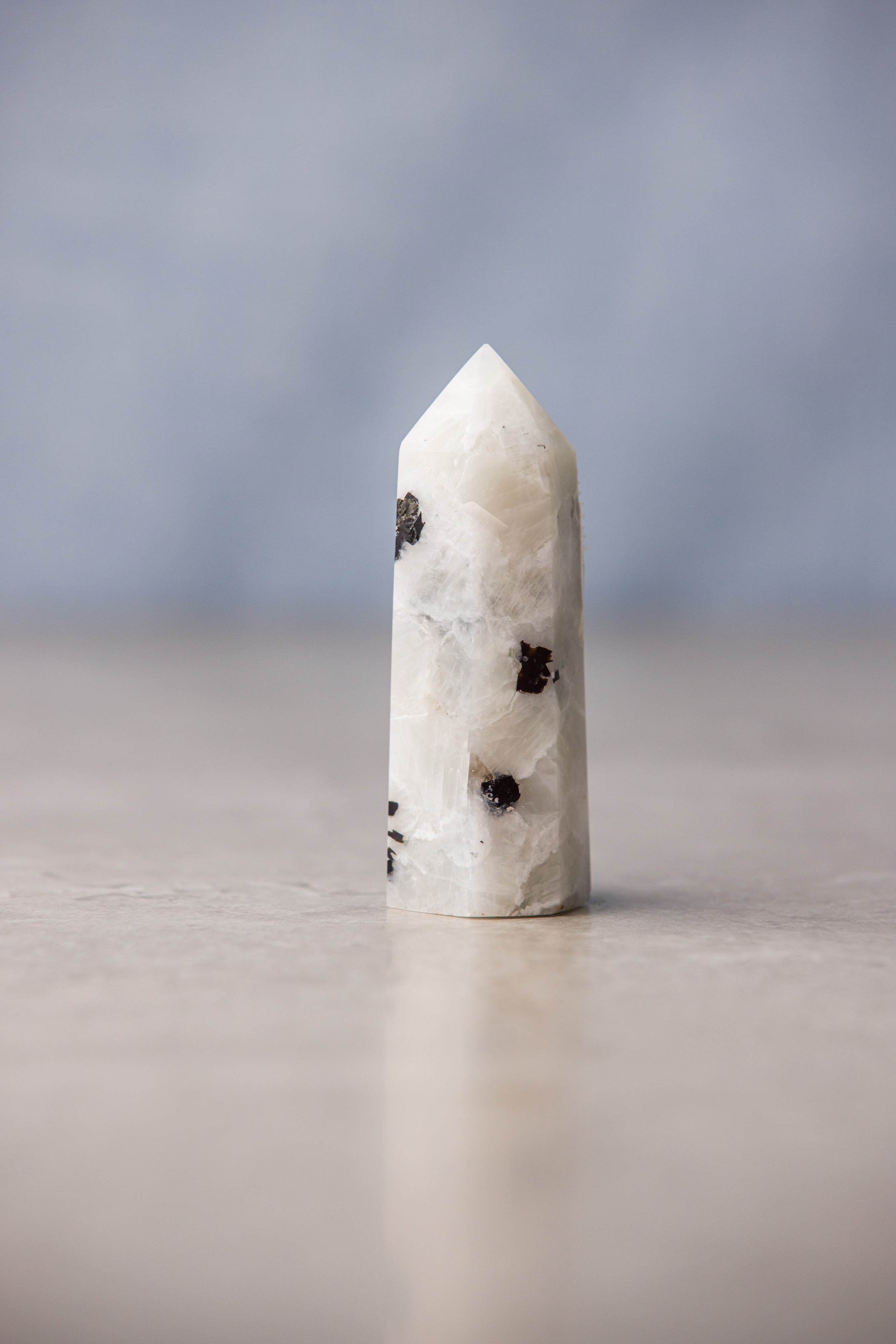 Rainbow Moonstone Point - Luminous Stone for Intuition and Emotional Balance - Everyday Rocks
