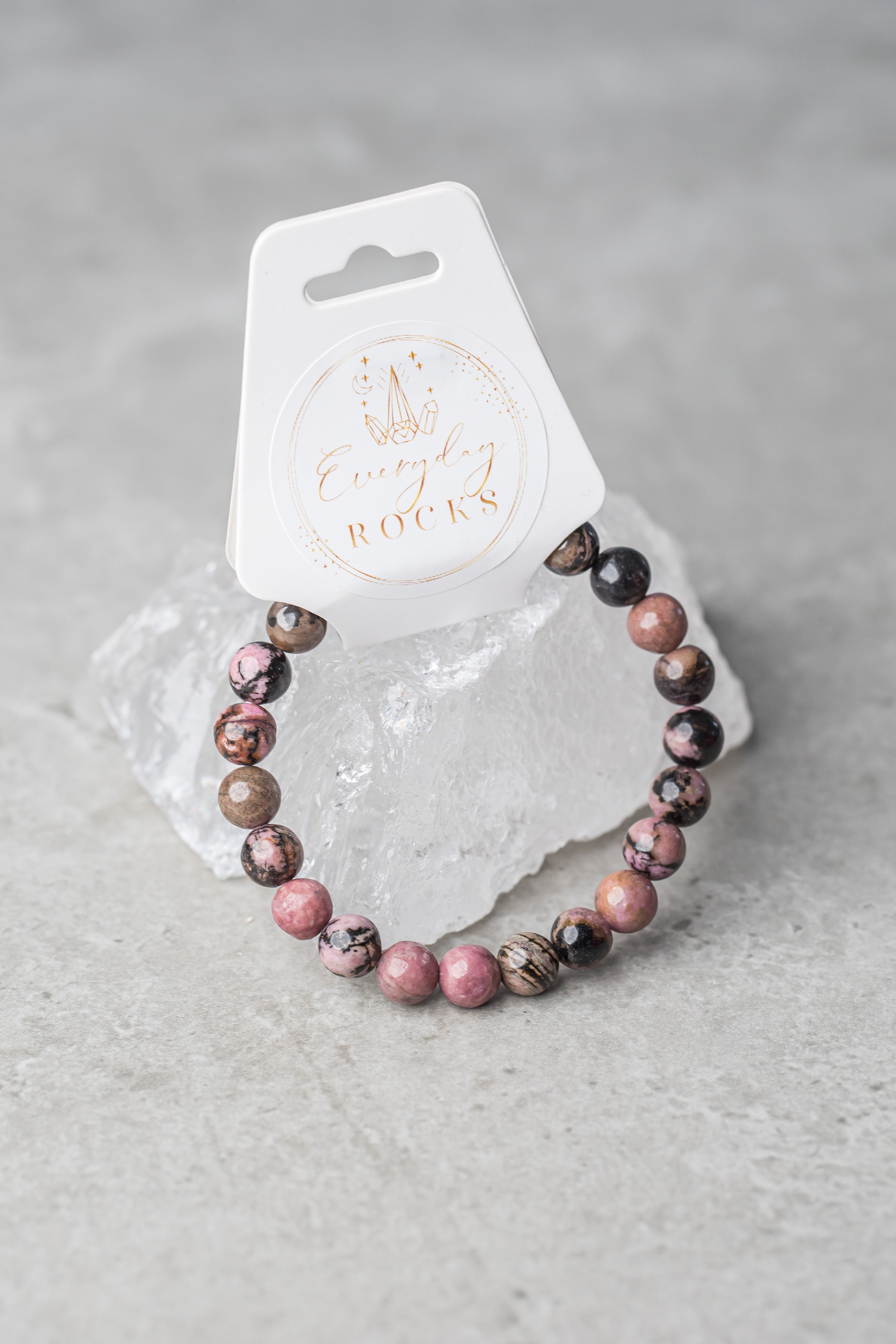 Rhodonite Power Bracelet - Healing Crystal for Compassion, Self-Love &amp; Heart Chakra Balance - Everyday Rocks
