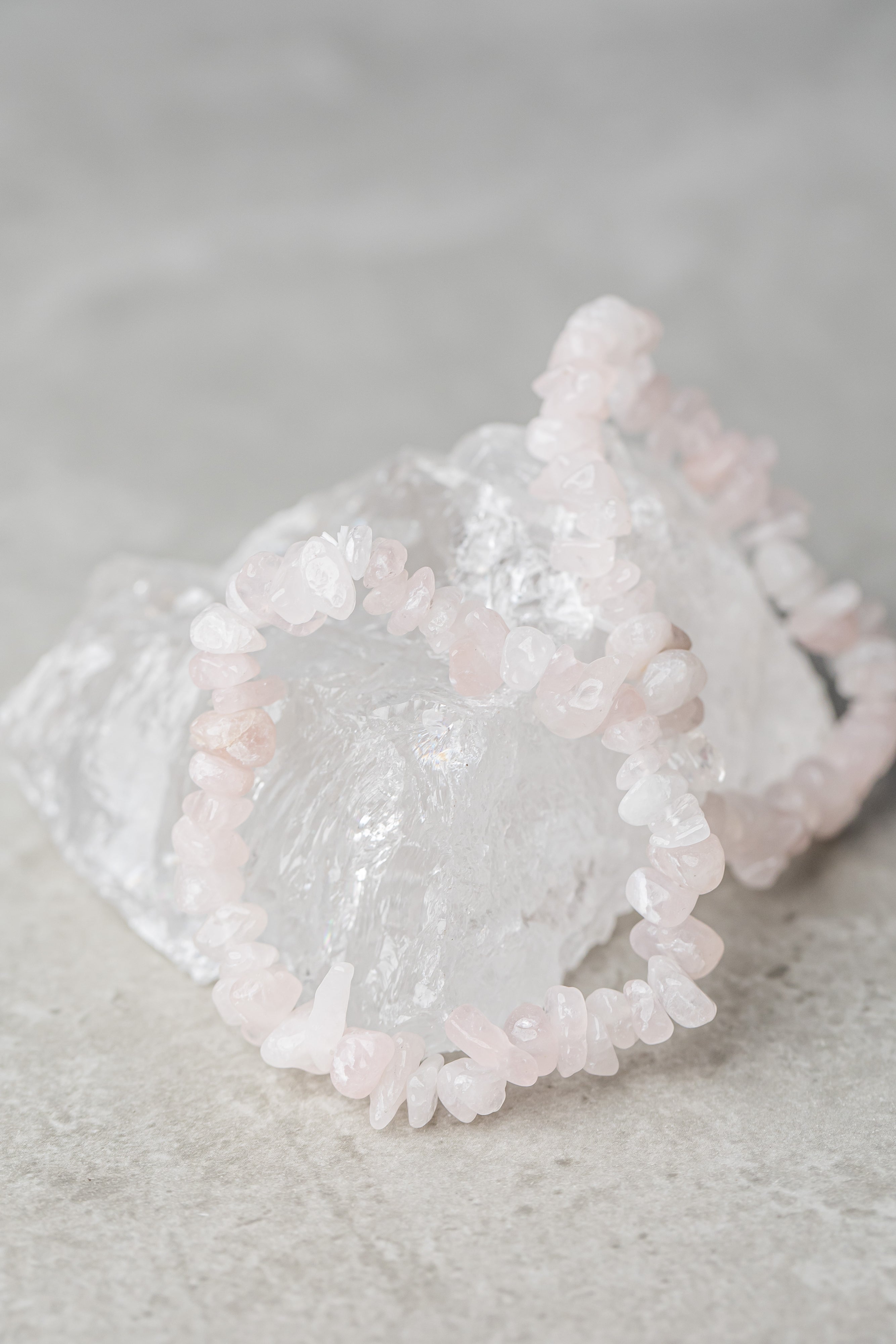 Rose Quartz Chip Bracelet - Loving Crystal for Emotional Healing, Unconditional Love &amp; Heart Chakra Balance - Everyday Rocks