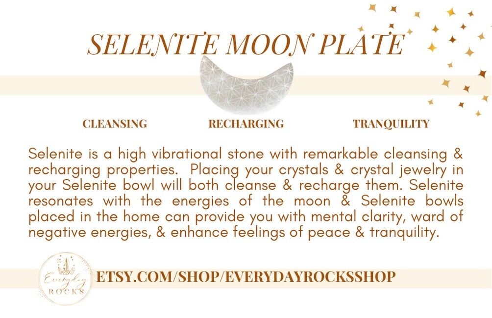 Selenite Half Crescent Moon Charging Plate - Illuminate Your Crystals with Lunar Energy