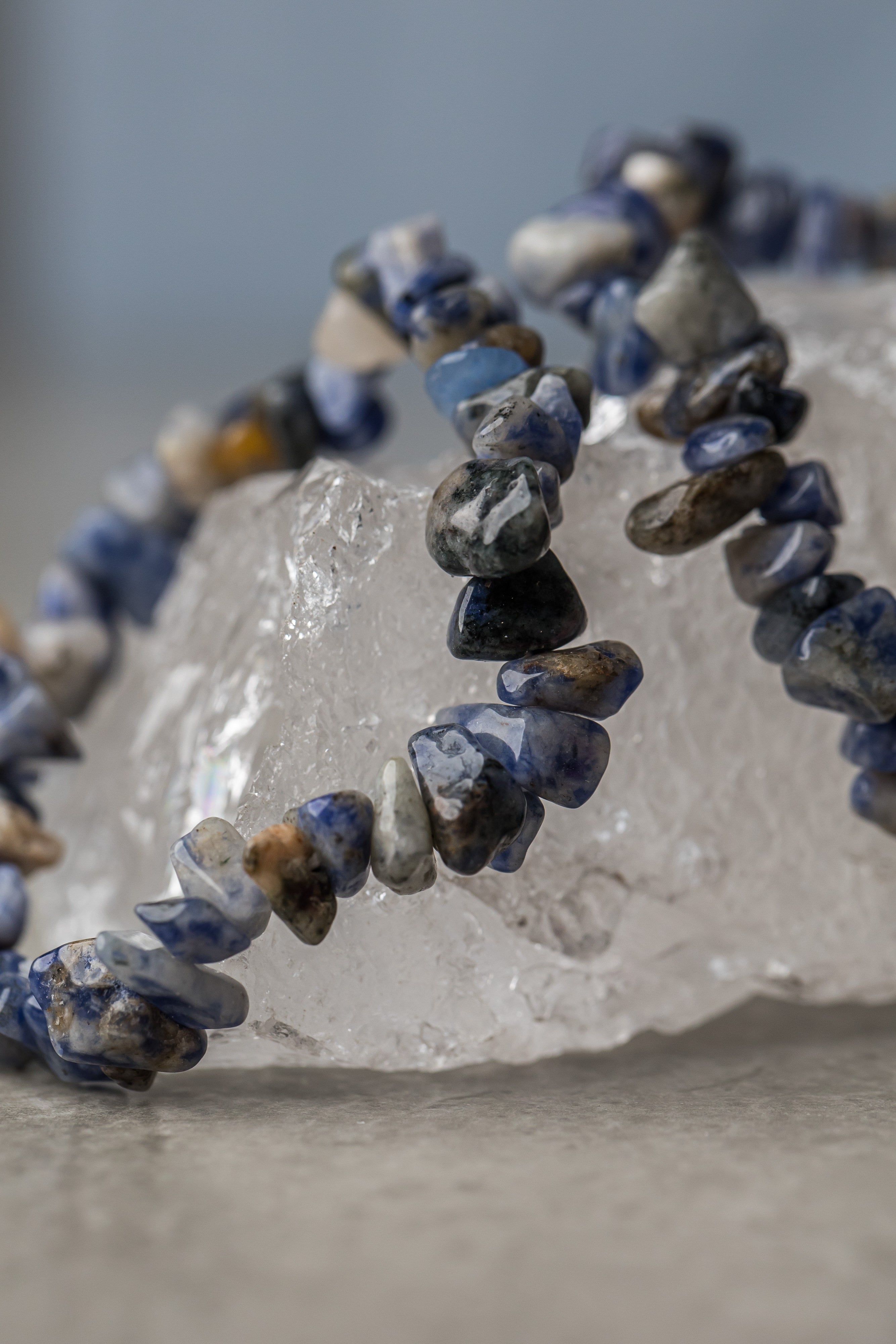 Sodalite Chip Bracelet - Insightful Crystal for Intuition, Communication & Throat Chakra Balance - Everyday Rocks