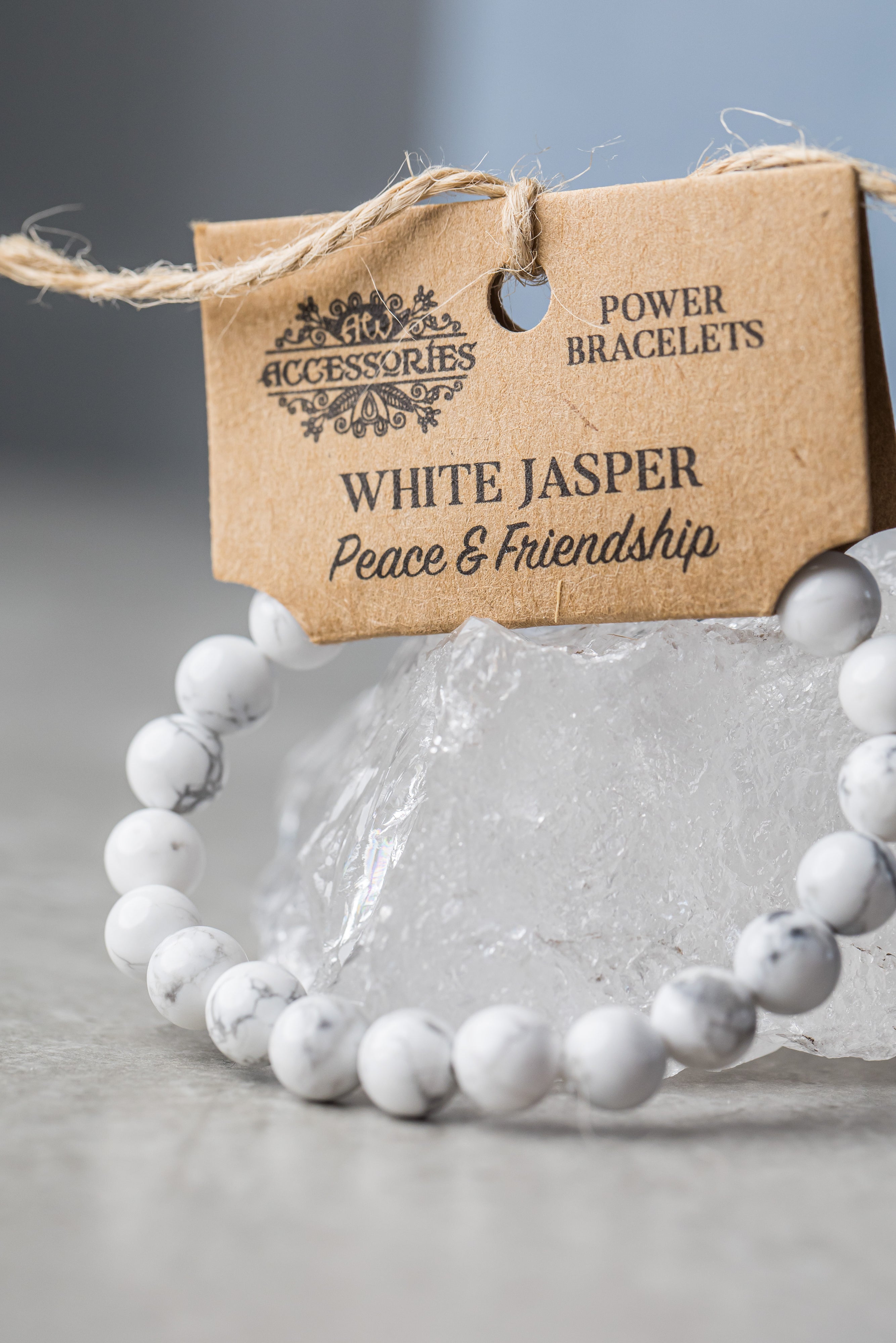 White Jasper Power Bracelet - Crystal for Calm, Balance & Spiritual Grounding - Everyday Rocks