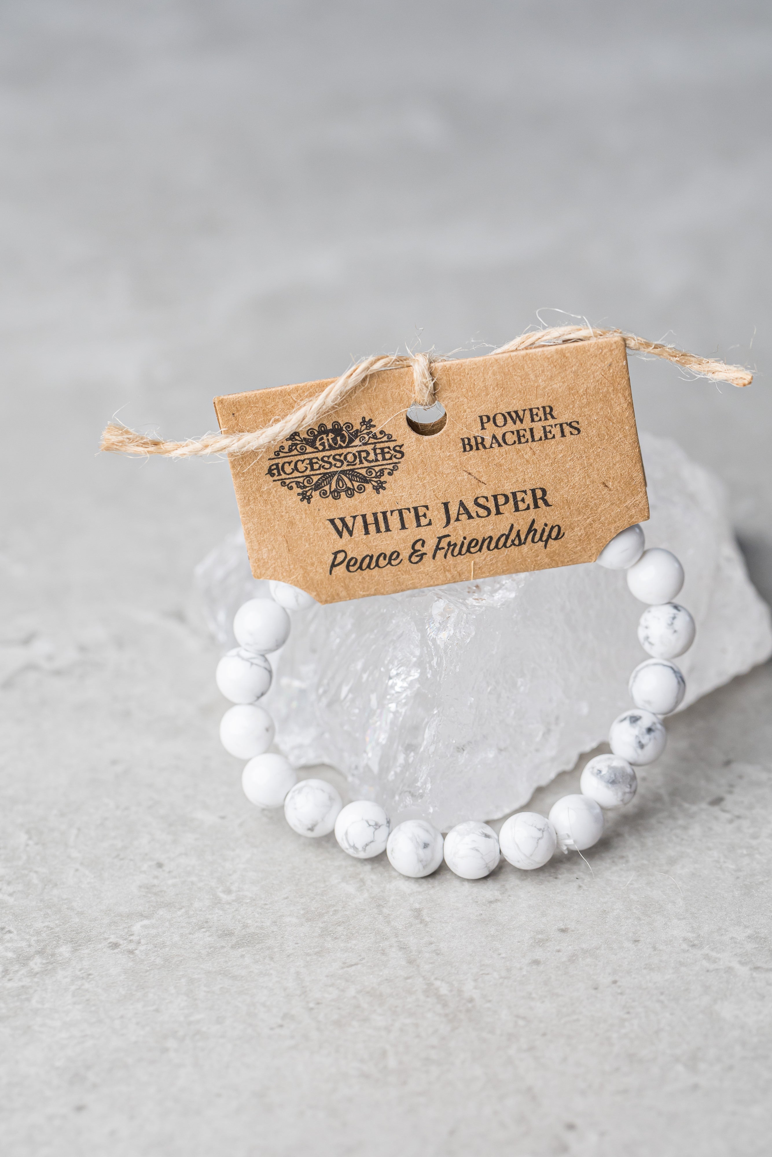 White Jasper Power Bracelet - Crystal for Calm, Balance &amp; Spiritual Grounding - Everyday Rocks
